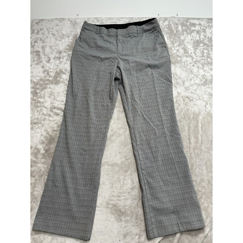 Nine West Pants Womens Size 14 Gray Barely Bootcut Glen‎ Plaid Check Slacks